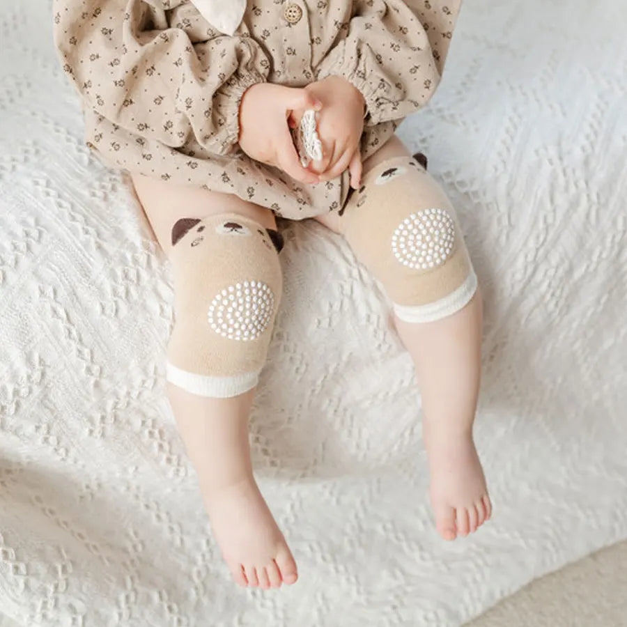 Children's Knee and Elbow Pads Spring and Summer Baby Loop Socks Adhesive Anti Slip and Anti Fall Crawling Protective Equipment