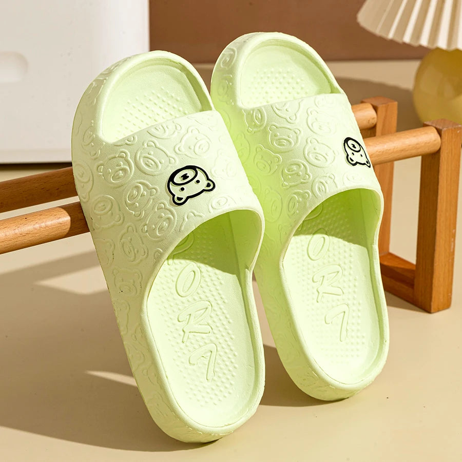 Summer Fashion Slippers Printting Little Bear Sandals Indoor Bathroom Non-slip
