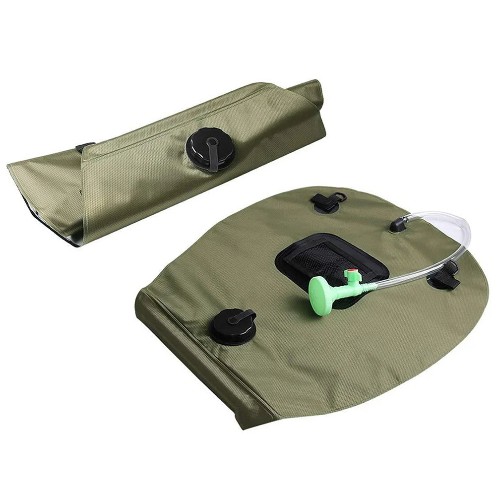 Solar Shower Bag 20L Outdoor Solar Heating Premium Camping Shower Bag Hot Water Temperature 45°C with Removable Hose Shower Head