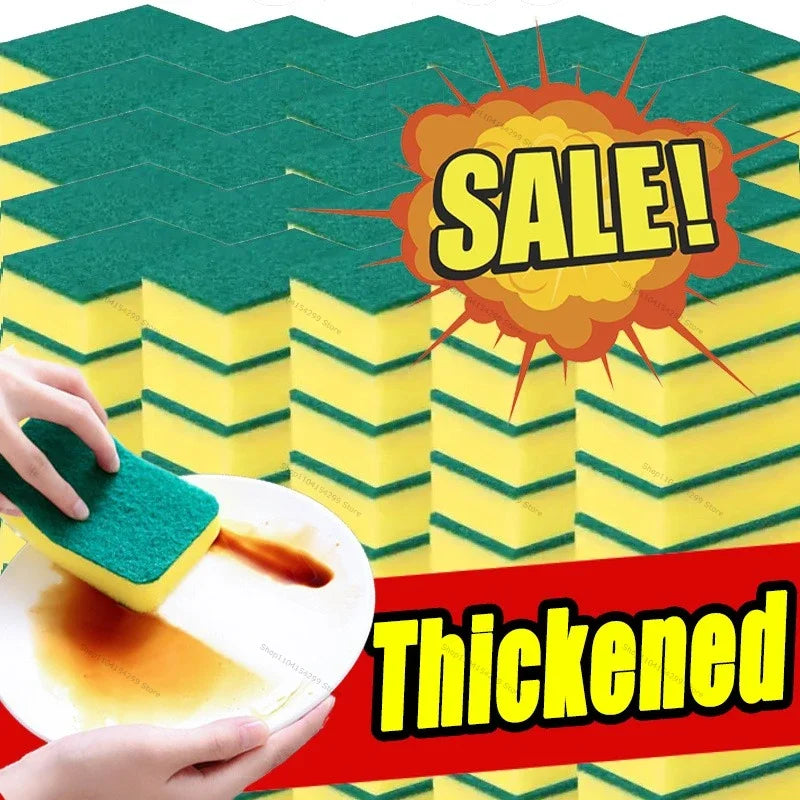 Premium Double-Sided Cleaning Sponge Durable Non-Scratch Super Absorbent - Ideal for Household Cleaning Dishwashing Kitchen Use