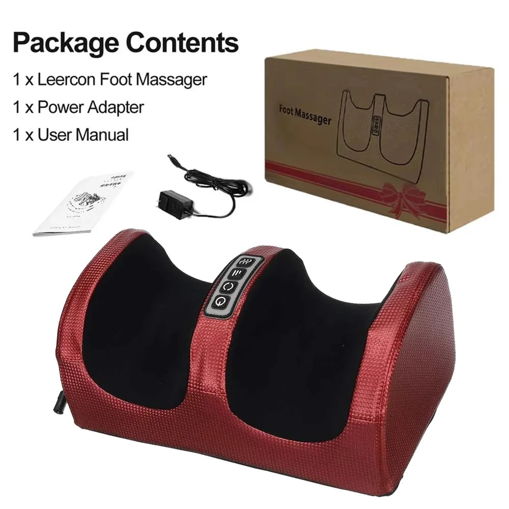 Electric Foot Massager Heating Therapy Hot Compression Shiatsu Kneading Roller Muscle Relaxation Pain Relief Foot Spa Machine