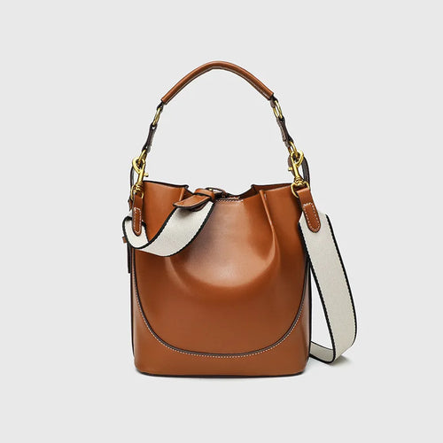 2025 Women's Large Capacity Bucket Bag with Wide Shoulder Strap Single Shoulder Handbag Drawstring Handheld Crossbody Bag