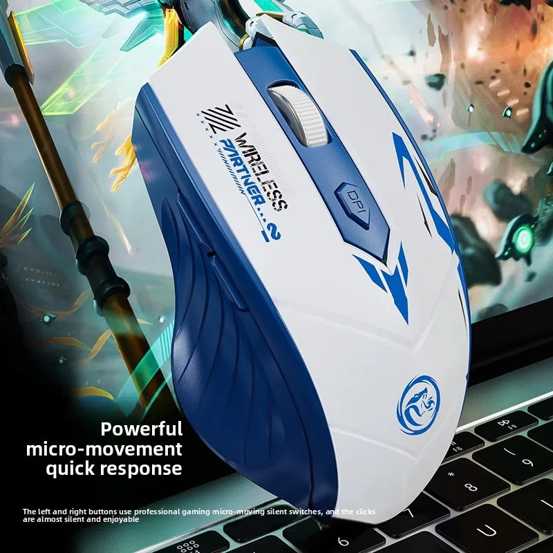Wireless Gaming Mouse 2.4G USB Silent Mouse Dual Mode Bluetooth Rechargeable 1600DPI Mouse Computer Silent Mice for PC Laptop