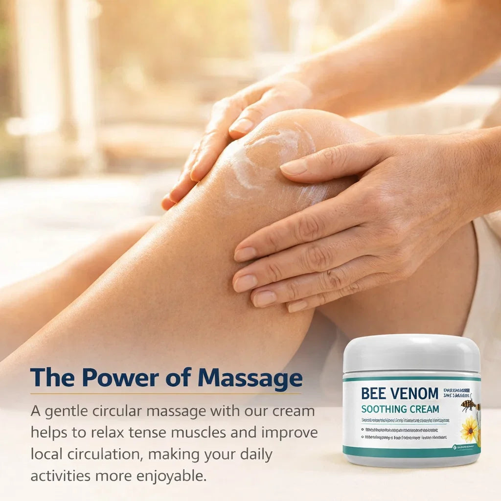 Bee Venom Joint Cream Soothing Massage Balm for Knees Lower Back Neck Hands Body Care Muscle Relaxation Gel Mobility Support 30g