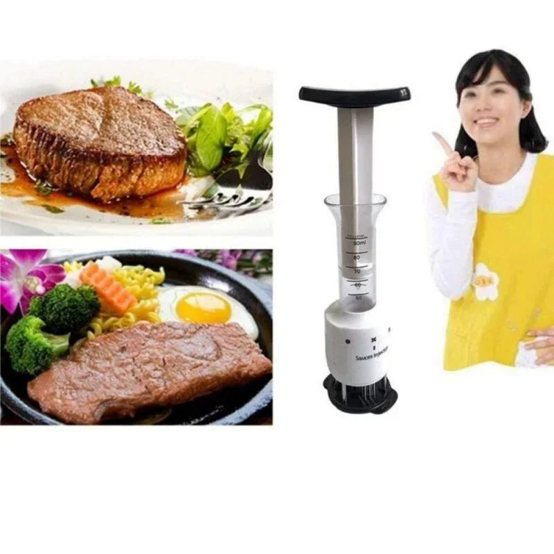Stainless Steel Marinade Meat Injector 2-In-1 Meat Tenderizer Marinade Injector With Stainless Needle For Bbq Meat Steak Beef