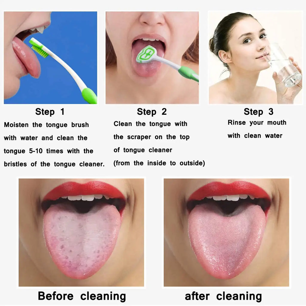 Tongue Cleaners Adult Kids Reusable Silicone Tongue Scraper Brush Washable Tongue Cleaning Tool Fresh Breath Oral Hygiene
