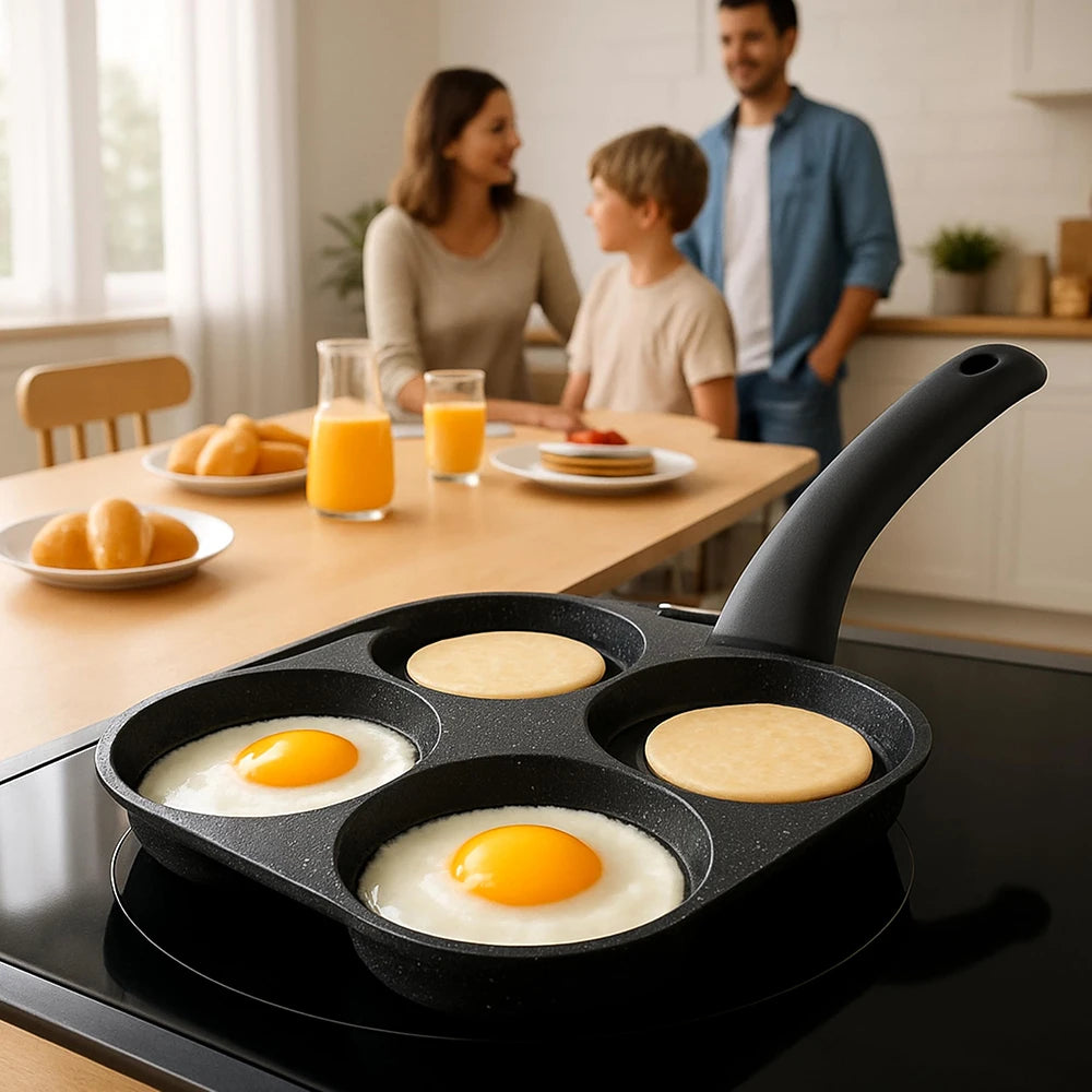 Nonstick Egg Frying Pan Egg 4-Cups Cooker Suitable for Gas Stove Induction Cooker