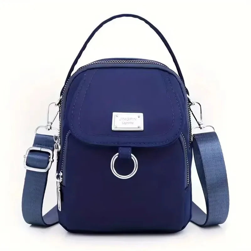 Durable Oxford Women Mini Bag 3 Layers Shoulder Bag Girls Shopping Phone Bag Lightweight Handbag Suitable For Going Out