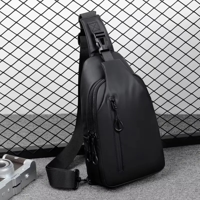 Trendy and Fashionable Chest Bag Solid Color Men Minimalist Chest Bag Outdoor Casual Fashion One Shoulder Crossbody Bag