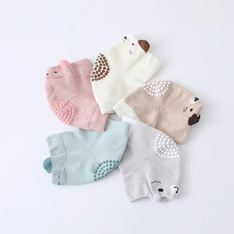 Children's Knee and Elbow Pads Spring and Summer Baby Loop Socks Adhesive Anti Slip and Anti Fall Crawling Protective Equipment