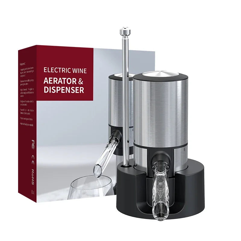 Electric Wine Aerator Dispenser Bar Party Accessories Stainless Steel Intelligent Automatic Decanter Pourer Valentine's Day Gift