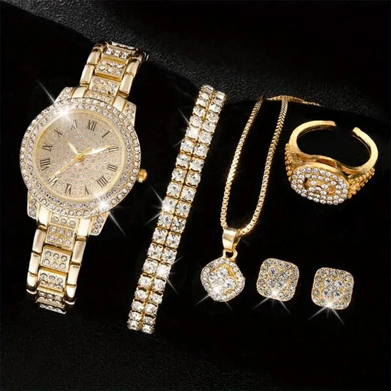Women Watch Luxury Elegant Alloy Watch Crystal Wristwatch For Ladies Gift Quartz Watch Alloy Rhinestone Bracelet Montre