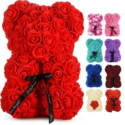 2026 Artificial Flower Eternal Rose Teddy Bear for 520 Mom Mother's Day Birthday Valentine's Day Anniversary Gifts & Decorations