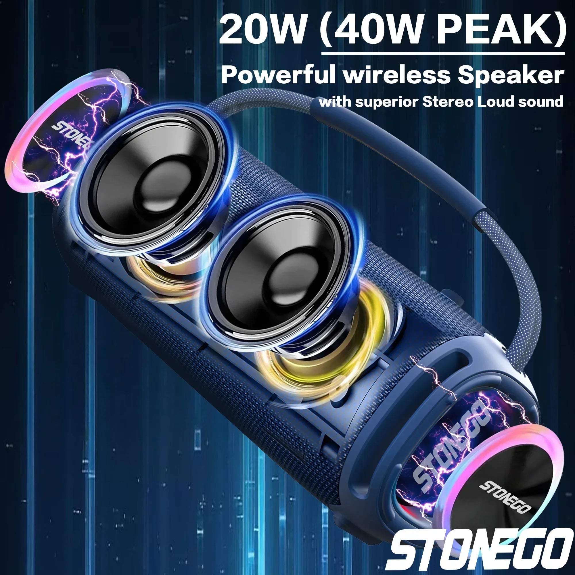 Portable Bluetooth 5.3 Wireless Speaker RGB Lantern IPX6 Waterproof Powerful Subwoofer High Quality Audio Outdoor Speaker