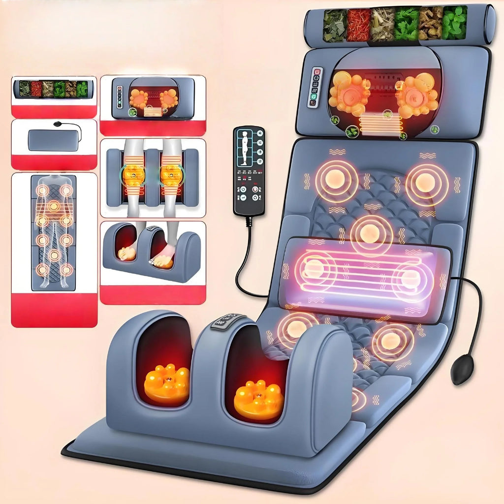 Electric Massage Mattress Vibrating Heating Massager Cushion For Neck Back Foot Full Body Pain Stress Relief Body Relax