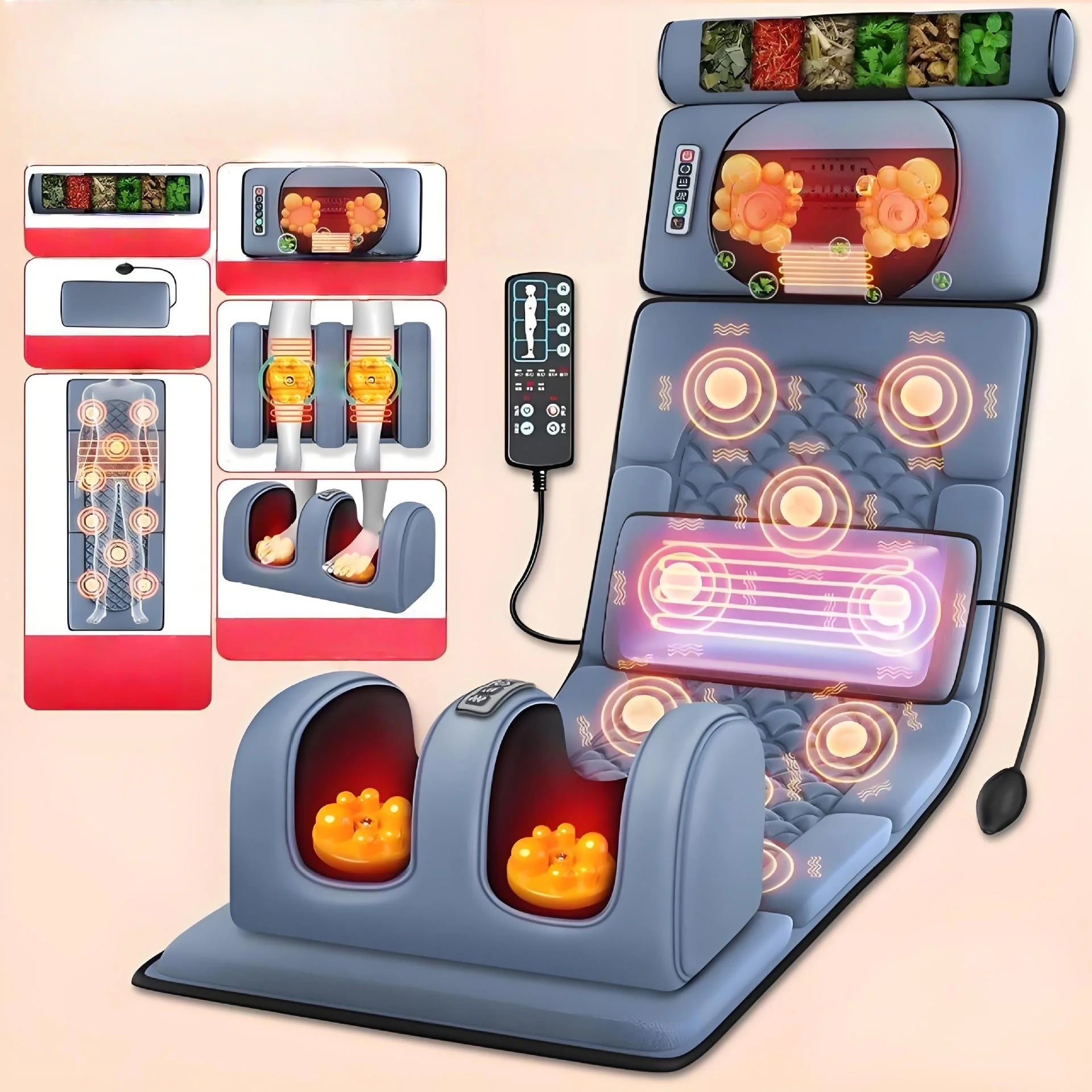Electric Massage Mattress Vibrating Heating Massager Cushion For Neck Back Foot Full Body Pain Stress Relief Body Relax