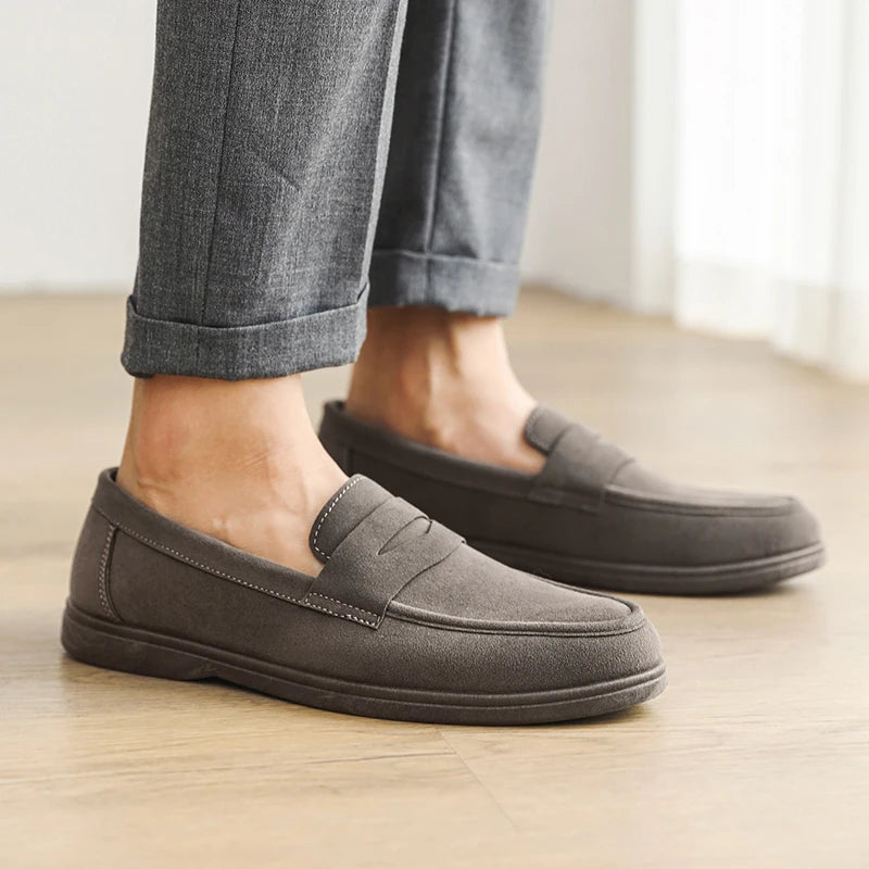 Men's Slip On Loafers Preppy Lightweight Breathable Comfort Outdoor Flats Non Slip Soft Sole Casual Daily Walking Shoes