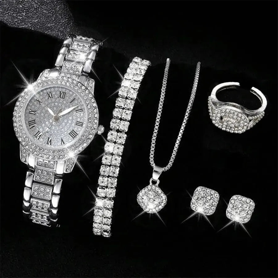 Women Watch Luxury Elegant Alloy Watch Crystal Wristwatch For Ladies Gift Quartz Watch Alloy Rhinestone Bracelet Montre