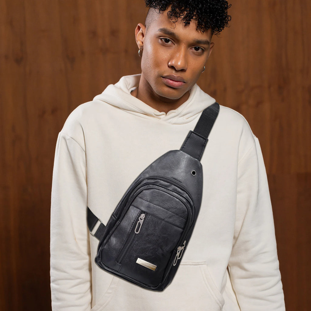 New Leather Chest Bag For Men Multifunctional Casual Fashion Messenger Shoulder Bag For Outdoor Sports Versatile Crossbody Bag