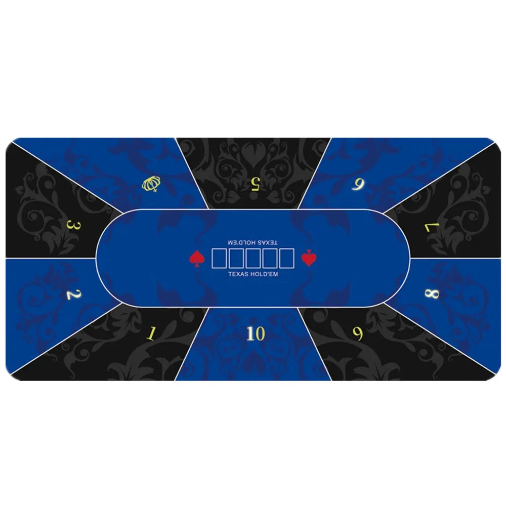 120 x 60 cm Casino Texas Hold'em Tablecloth Square Chip Rubber Mat Poker Card Table Mat Entertainment Card Mat for Game Party