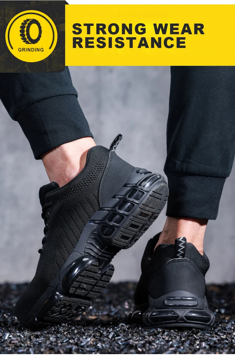 Comfortable Lightweight Black Safety Construction Working Shoes Anti-Smash Anti-Puncture