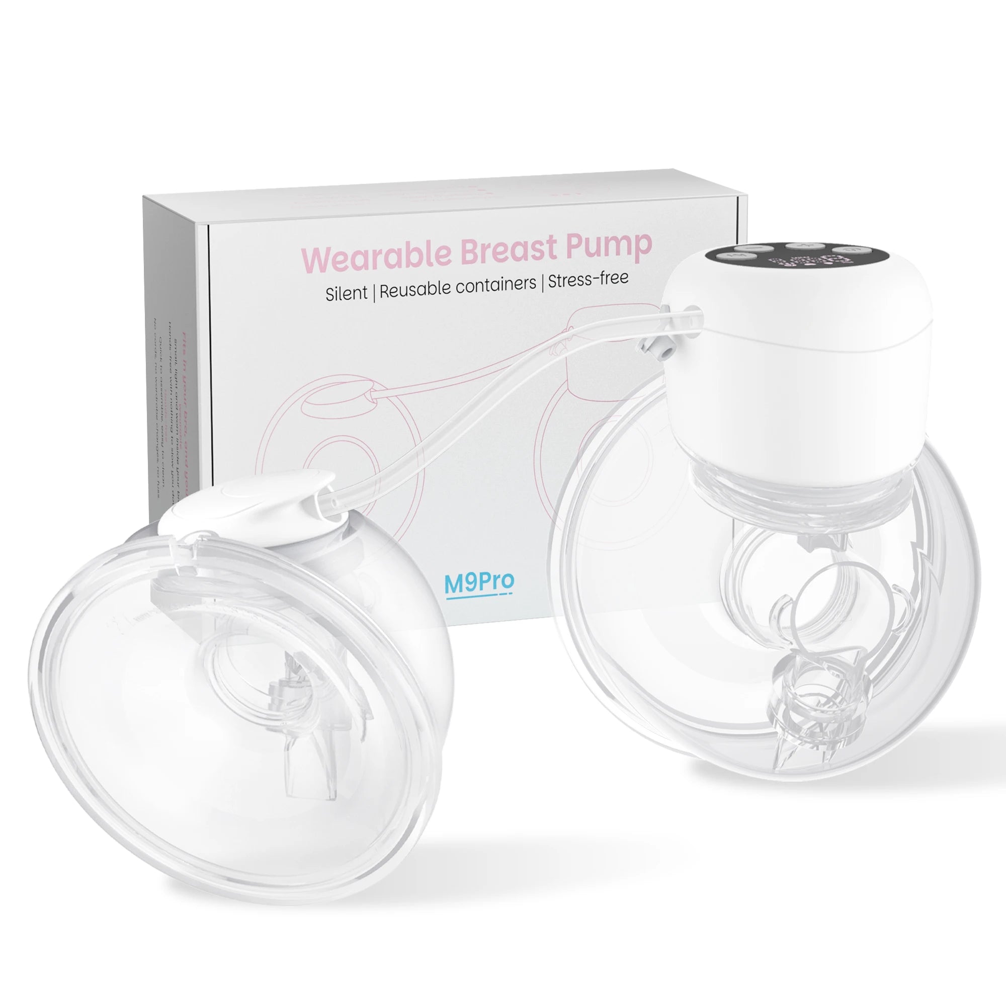 Hands-Free Wearable Breast Pump -  Electric Silent 4 Modes 9 Suction Levels, BPA-Free Portable 24mm Flange for Breastfeeding
