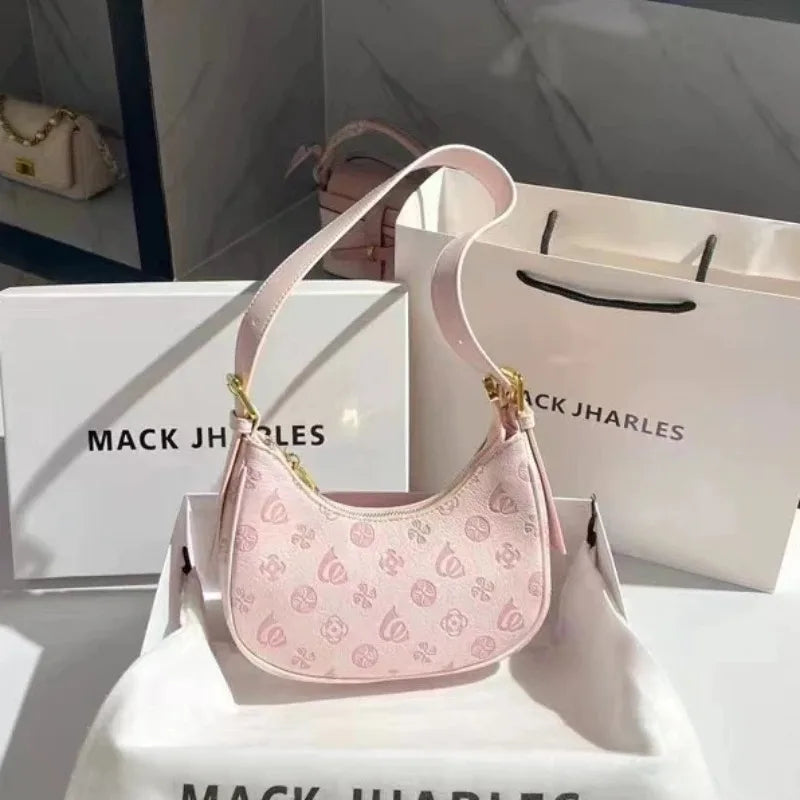 Brand Designer PU Leather Floral Print Women's Shoulder Bag Casual Crossbody Bag Hobos Handbag