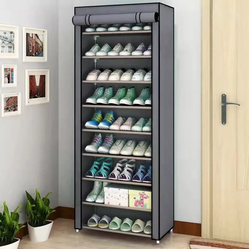 6/8/10Layers Dustproof Shoe Cabinet Multilayer Minimalist Nonwoven Shoe Rack Organizer Home Furniture Space-saving Organizer