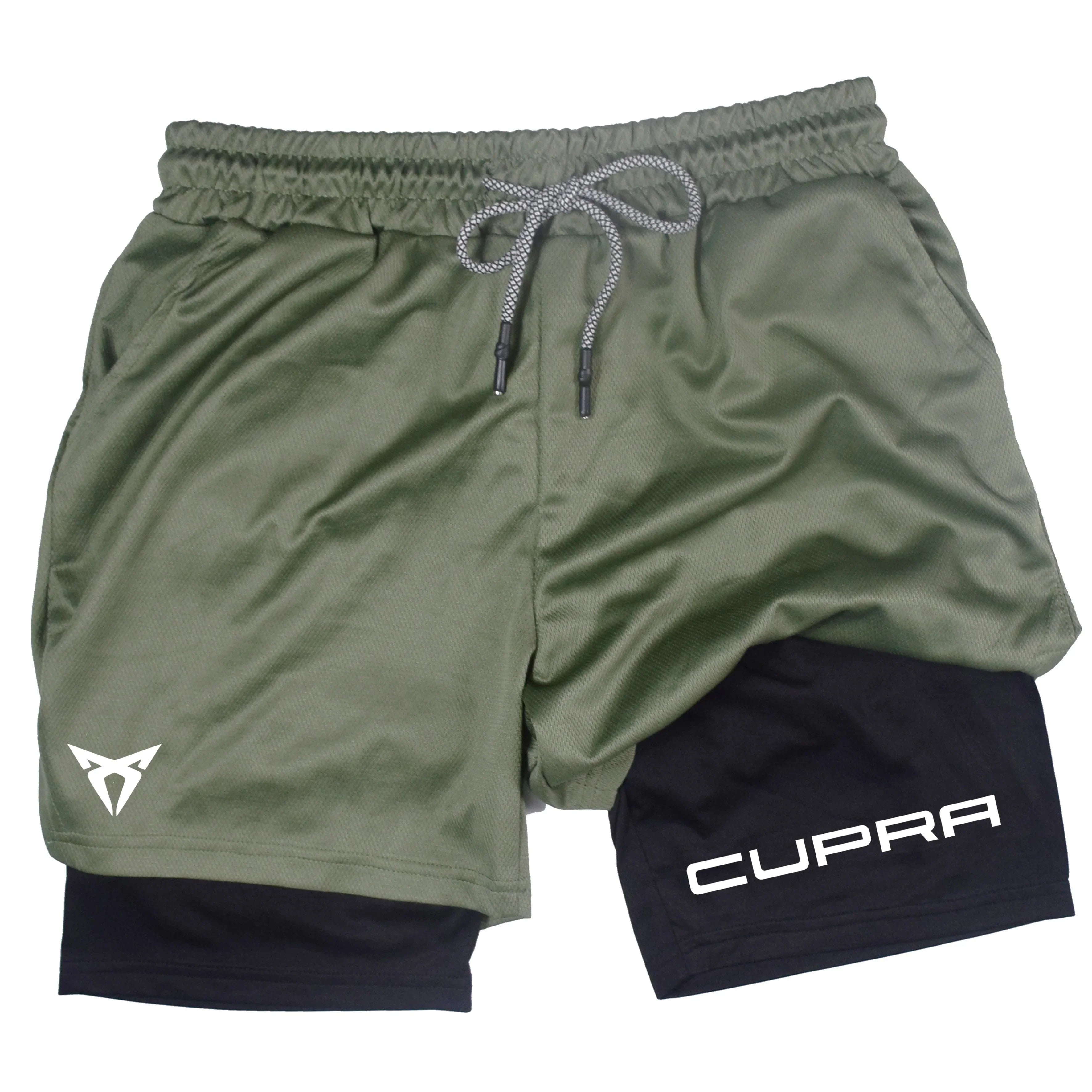 Men's short sports 2-in-1, breathable, elastic, quick-dry, double-layer, summer running clothes, M-3XL RL0244