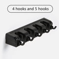 Wall Mounted Mop Holder 3/4/5 Position Multi-Functional Broom Pendant Shelf Home Kitchen Storage Black Magic Plastic Mop Holder