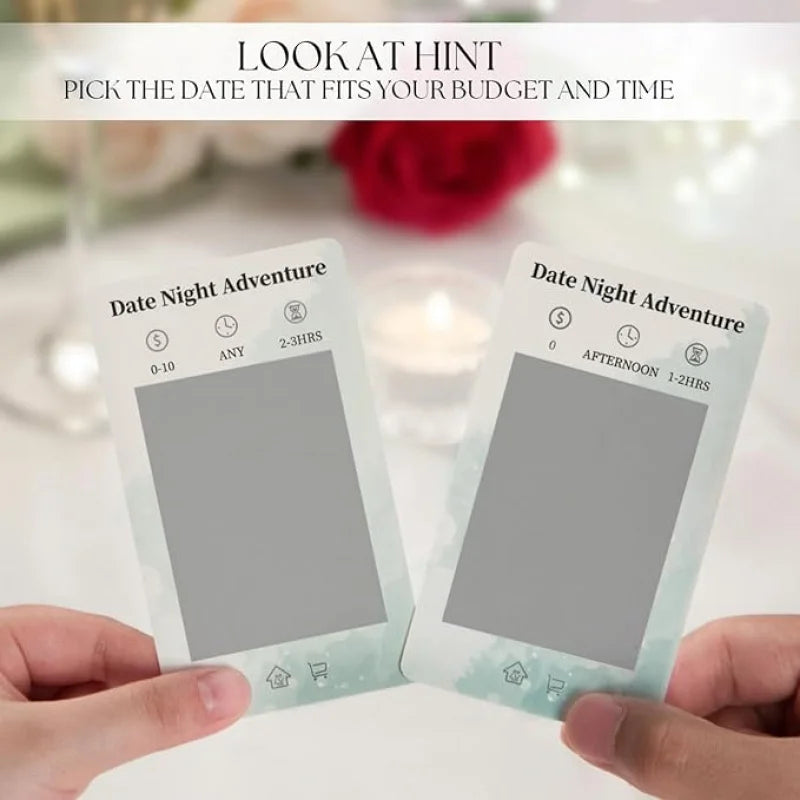 40 Date Ideas Scratch Cards – Romantic Couple Date Night Gift For Him, Engagement, Bridal Shower And Anniversary