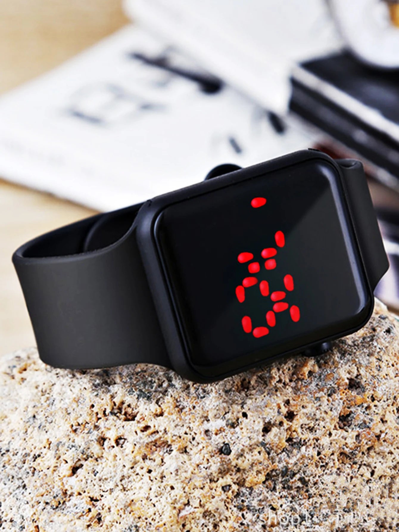 Men's LED Square Watch And Jewelry Set Birthday Gift Non-Smartwatch Box Not Included