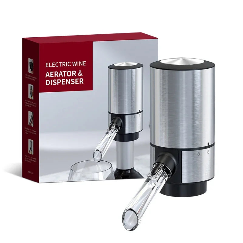 Electric Wine Aerator Dispenser Bar Party Accessories Stainless Steel Intelligent Automatic Decanter Pourer Valentine's Day Gift