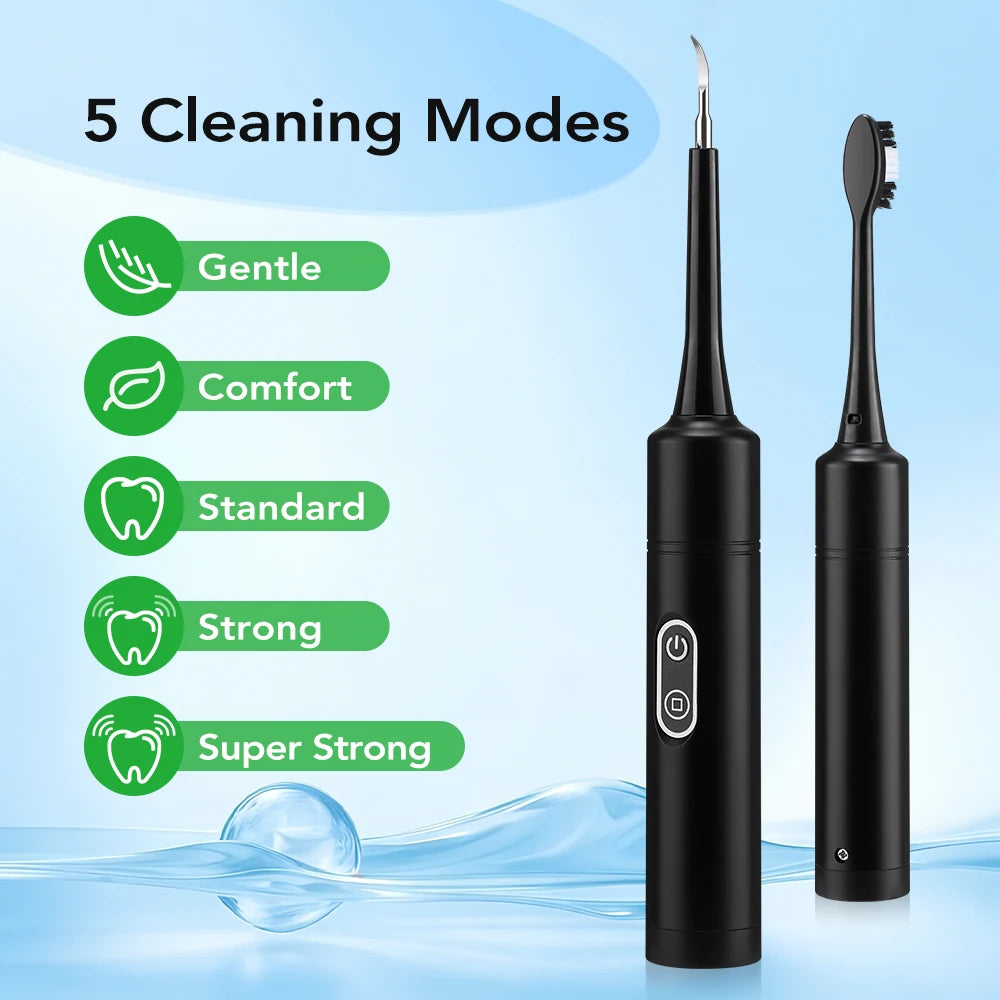 Electric Dental Scaler with Teeth Brush Head Calculus Tartar Remover Vibration Teeth Plaque Cleaner Oral Care Improve Odor