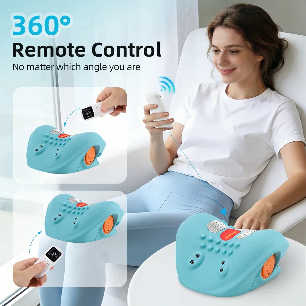 Electric Neck and Shoulder Massager Heating Pillow for Muscle Relaxation 6 Modes Cervical Traction Massage Back Neck Stretcherr