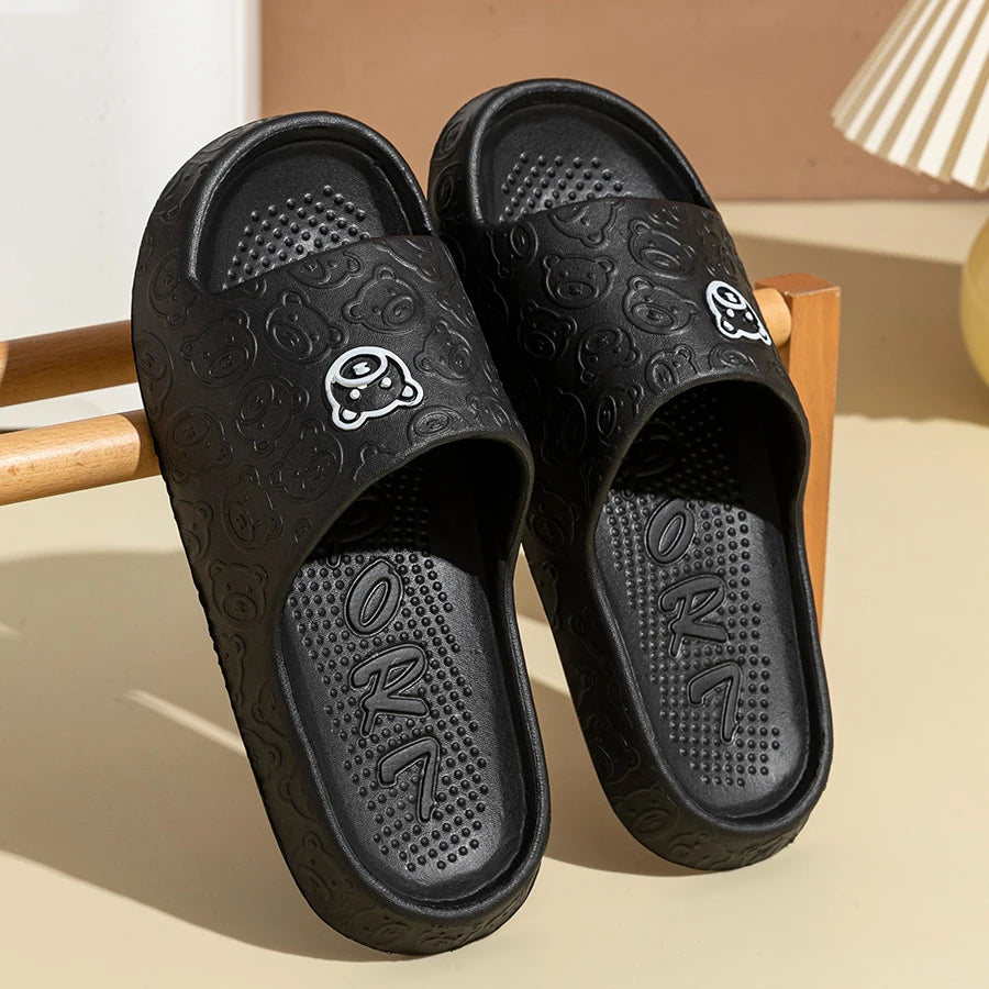 Summer Fashion Slippers Printting Little Bear Sandals Indoor Bathroom Non-slip