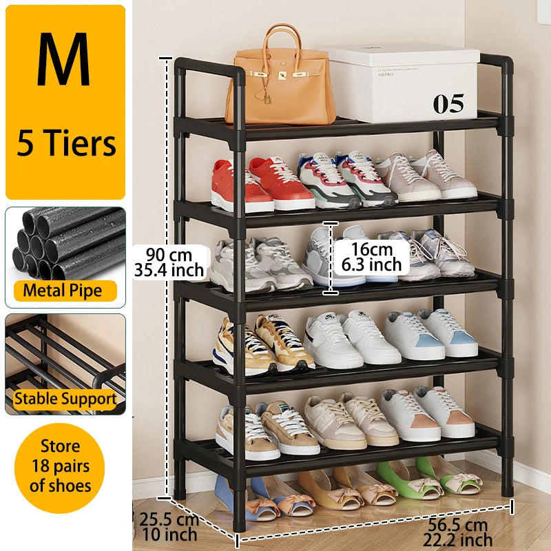 Multiple Layers Metal Shoe Rack, Large Capacity Shoe Organizer for Entryway, Closet, Garage, Shoe Shelf for Living Room