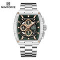 NAVIFORCE Luxury Tonneau Quartz Wristwatch Top Brand Men's Watches Waterproof Chronograph Watch for Men 2025 Auto Date Clock
