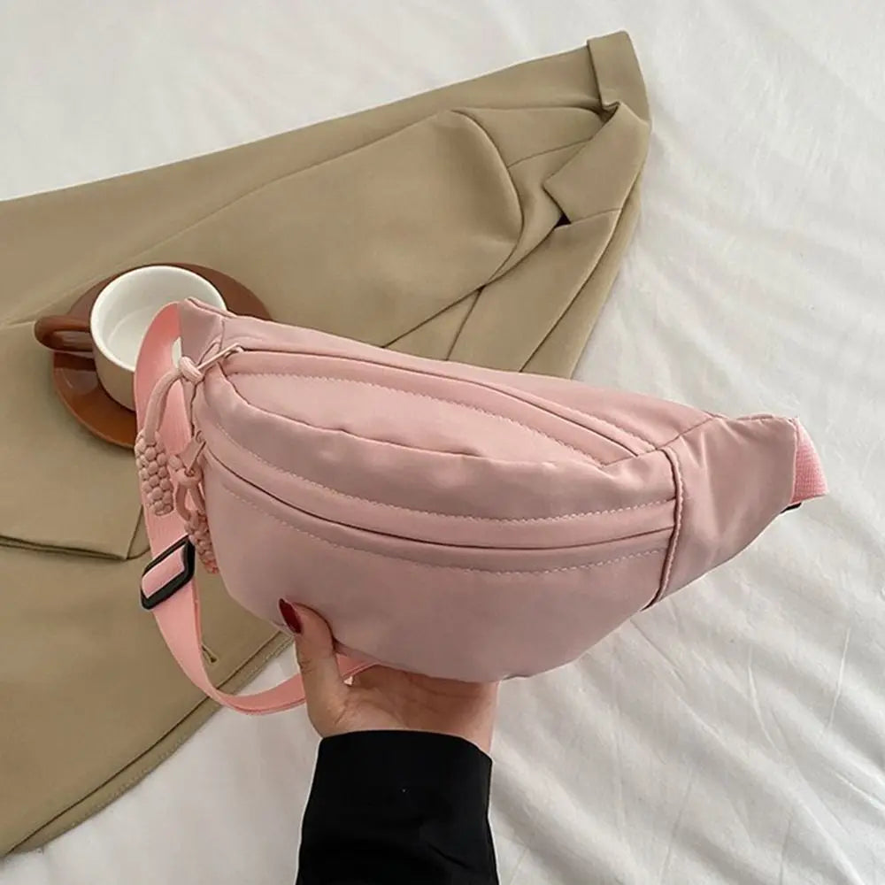 Nylon Crossbody Bags Large Capacity Korean Simplified Shoulder Bag Lightweight Solid Color Dumpling Bag Travel Sports Hobos Bag