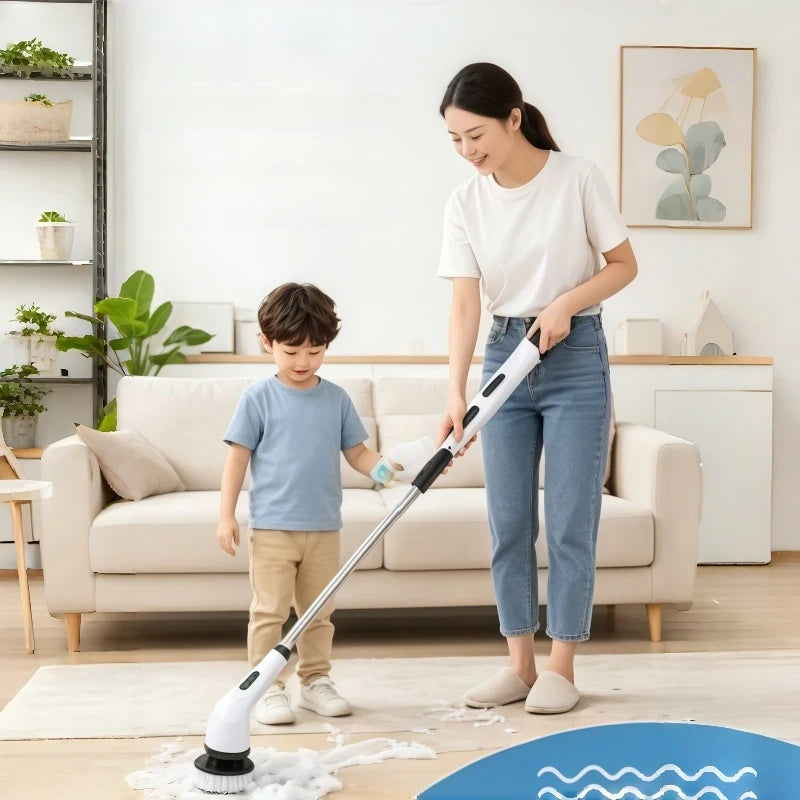 Cordless Electric Spin Scrubber, Multipurpose Household Power Brush for Kitchen Bathroom Toilet Tile Grout