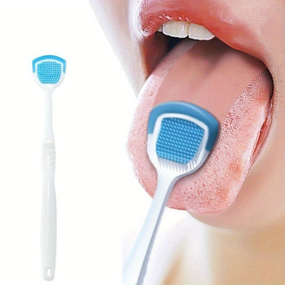 Tongue Cleaners Adult Kids Reusable Silicone Tongue Scraper Brush Washable Tongue Cleaning Tool Fresh Breath Oral Hygiene