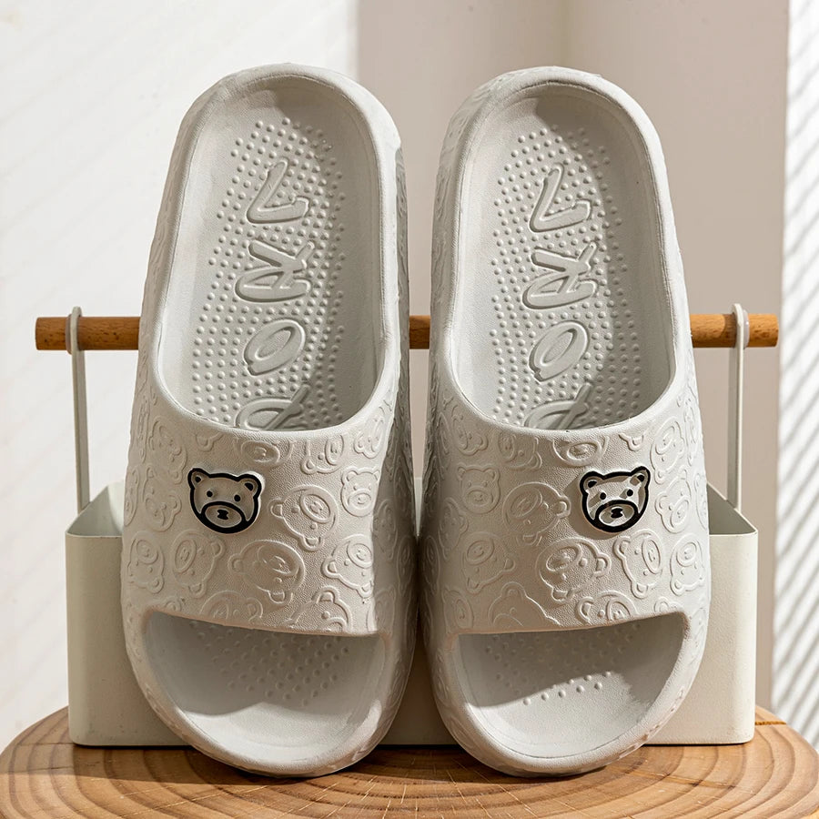 Summer Fashion Slippers Printting Little Bear Sandals Indoor Bathroom Non-slip