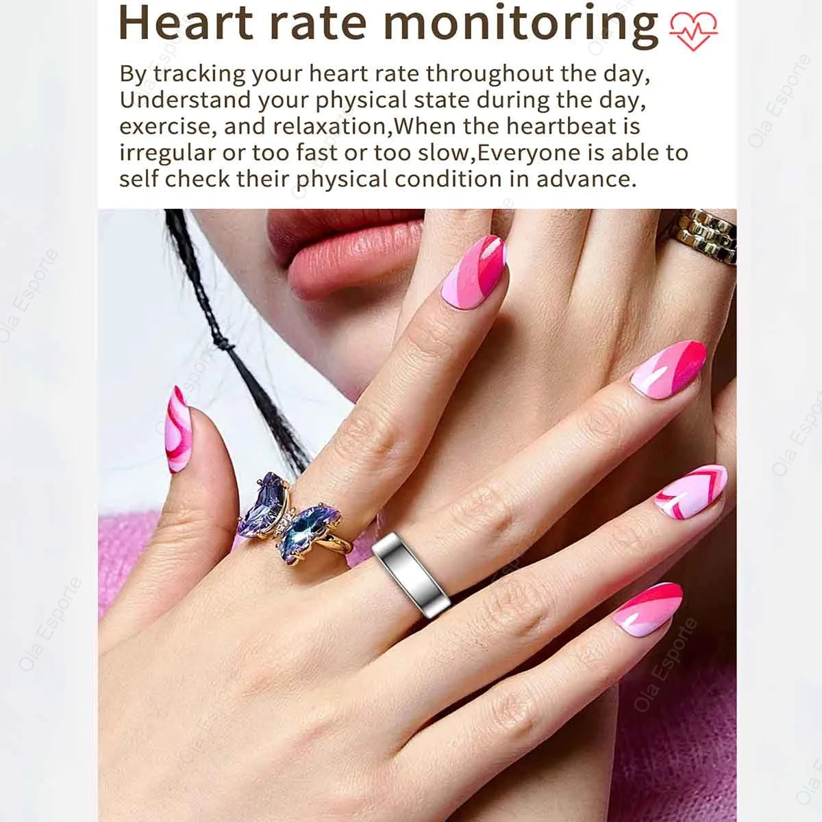 2026 New Smart Ring Men Women, Heart Rate Blood Oxygen and Sleep Monitor Smartring IP68 & 5ATM Waterproof, Multi-sport Mode Ring