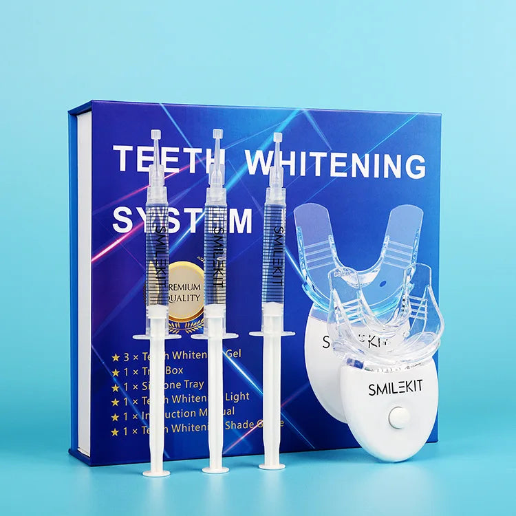 Teeth Whitening Kit with Wireless Charging, LED Light Teeth Whitener & Gel, At-Home White Smile Care System