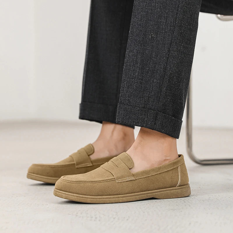 Men's Slip On Loafers Preppy Lightweight Breathable Comfort Outdoor Flats Non Slip Soft Sole Casual Daily Walking Shoes