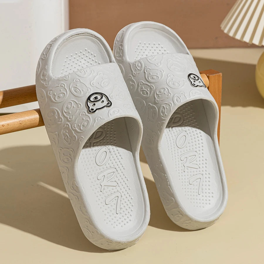 Summer Fashion Slippers Printting Little Bear Sandals Indoor Bathroom Non-slip