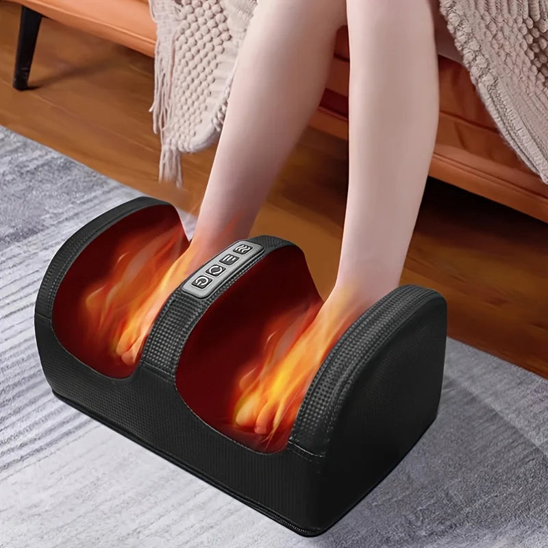 Electric Foot Massager Heating Therapy Hot Compression Shiatsu Kneading Roller Muscle Relaxation Pain Relief Foot Spa Machine