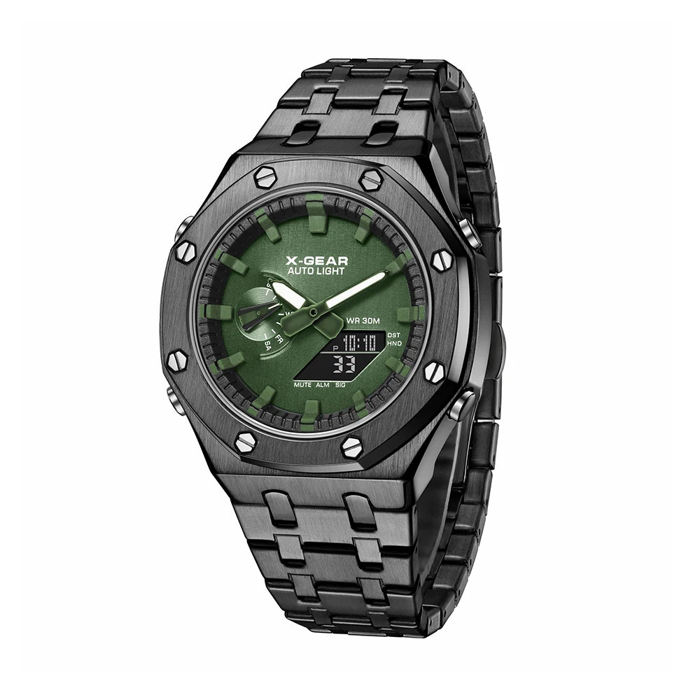 X-GEAR Fashion Casual Business Quartz Watch Waterproof Wristwatch  Mens Sports Watches Business Man Electronic Watch Multi functional