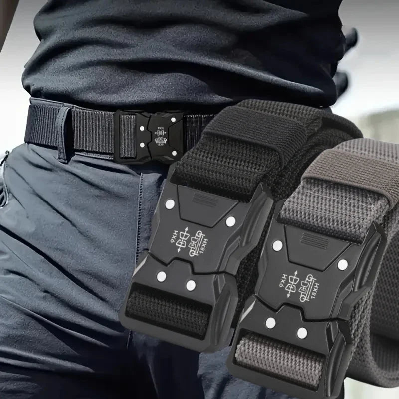 New 1pcs Versatile Men's Tactical Belts - Durable, Adjustable Design - for Outdoor Hunting & Sports Enthusiasts Men Belt