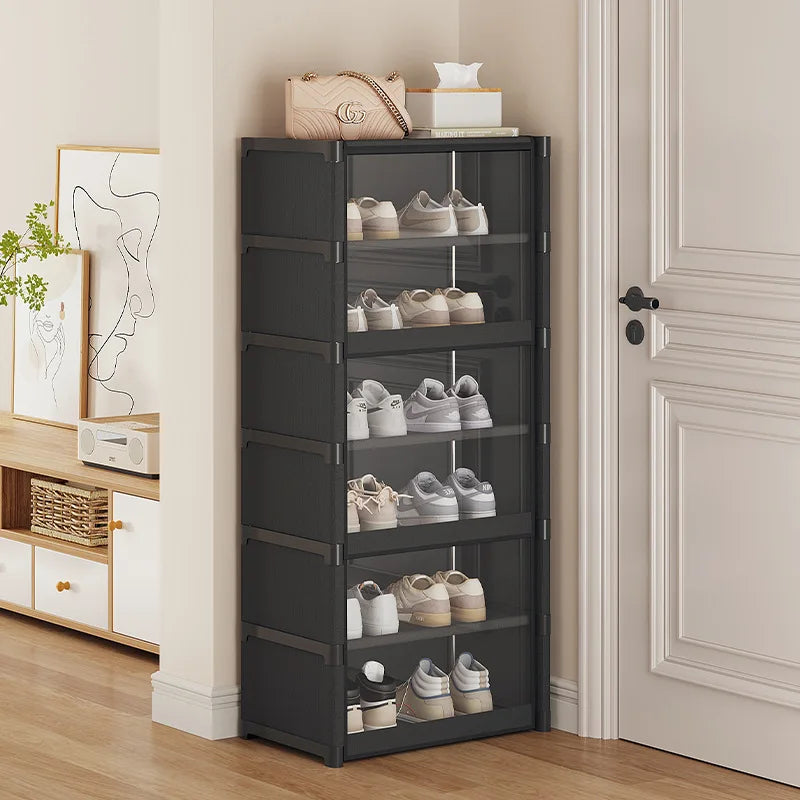 Dust-Proof and Transparent Large-Sized High-Shoe Rack, Shoe Cabinet, Suitable for 5-9 Levels of Storage, Can Accommodate 12-24 Pairs of Shoes Sports Shoe Rack Organizer, Shoe Cabinet, Closed Shelf, Shoe Rack Support Piece, Su